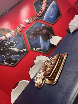 They hung the banner based on my children's age and likes.  Cute touch