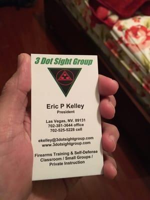Eric P. Kelley - 3 Dot Sight Group business card.