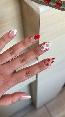 strawberry summer nails