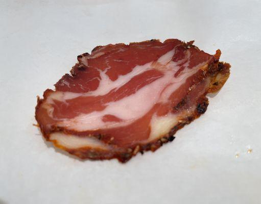 Sample of Coppa Piccante Jamon...OMG, so good!