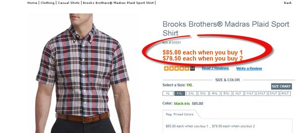 Price on destinationxl.com as of 10/16