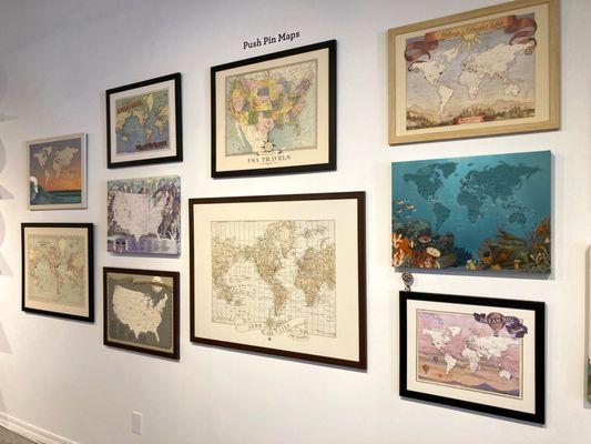 Push-Pin maps to mark your travels on.