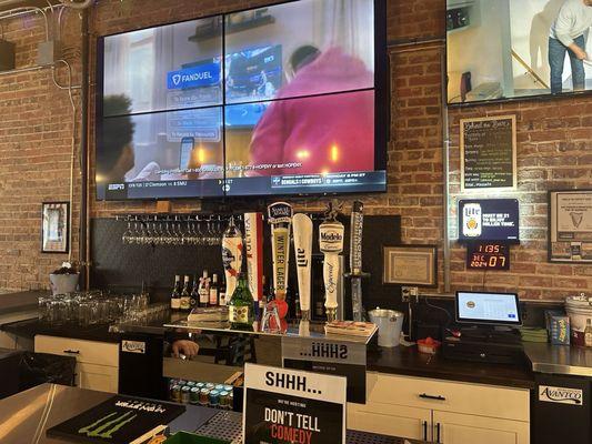 Also have commercial domestics behind the bar and cans/bottles + wine.