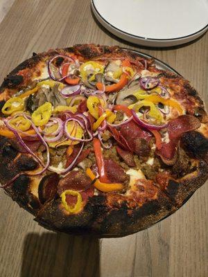 Custom wood fired pizza.