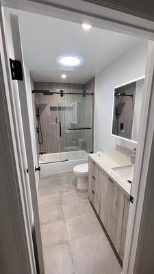 New shower doors (1 sliding 1 fixed panel)