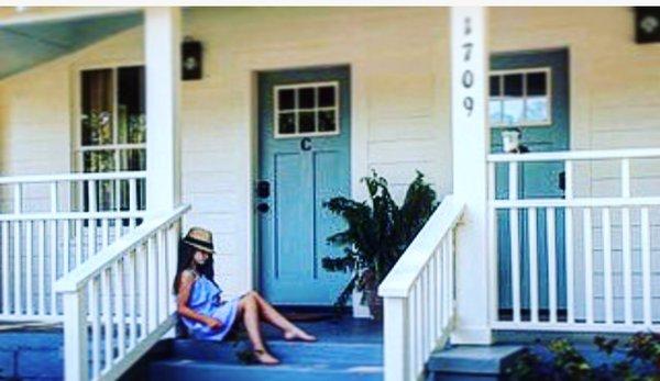 Front Porch of unit C at The Government Street Cottage