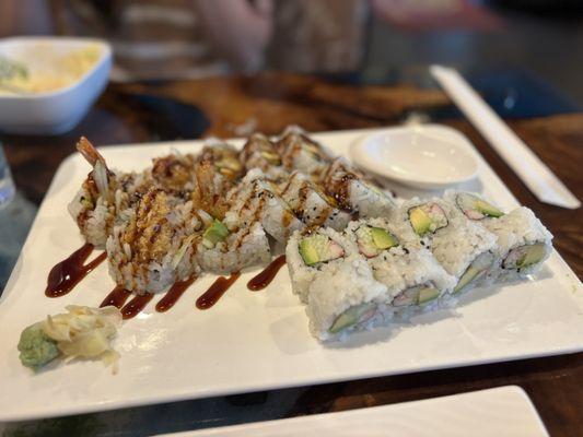 California and Shrimp tempura rolls