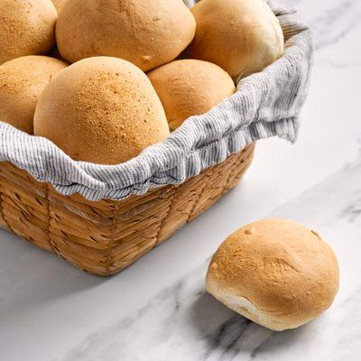 Valerio's Pandesal, a Filipino bakery classic with a golden crust and fluffy inside.