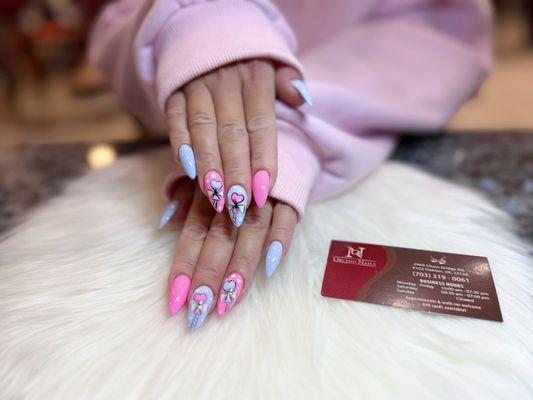 Valentine's nails design by Leo. Please call 703-319-0061 to schedule your appointment