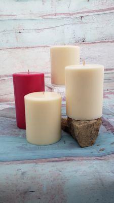 Pillar candles made with BW921 Pillar Extreme Soy Wax