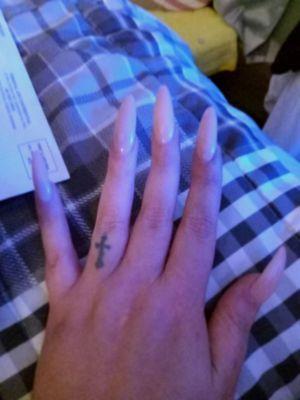 Nude long nails