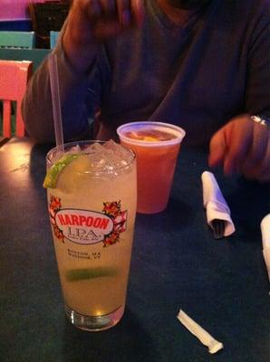 My margarita and his blue moon.
