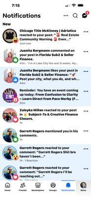 This is a direct notification I received, showing staff at Chicago Title reacted to my post with a laughing emoji, clearly aware.