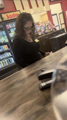 This is the lady that was on a personal phone call and gave my information out to someone on the phone