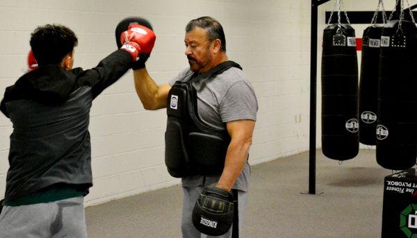 Coach Andy working on that speed.