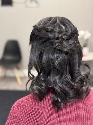 The finalized hairstyle