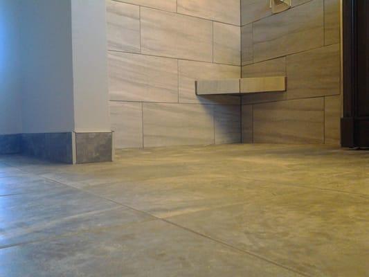 Zero entry shower pan made this shower flow very nicely