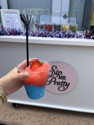 Strawberry lychee on top & raspberry lemonade bottom