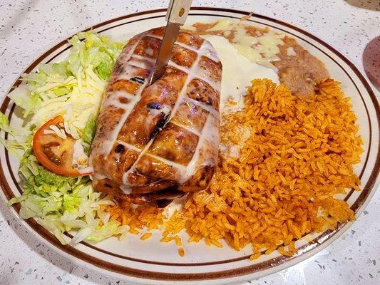 Chimichanga with Rice and Beans