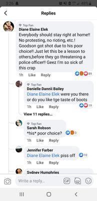 Diane is a co-owner of this business, in case her opinions are important to you. This was posted on a news web story, publicly.