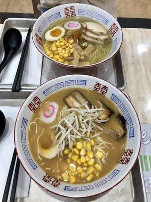 Yuzu salt ramen $10, Miso ramen $10