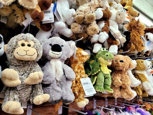 Variety of toy animals ready to be stuffed