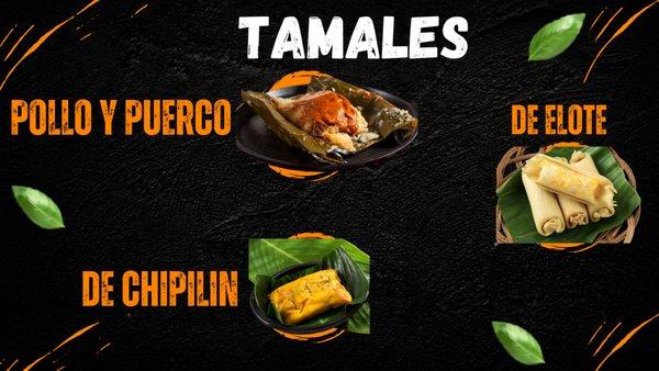 Variedad de Tamales Artesanales:
¡Déjate seducir por nuestra selección de tamales,Cada tamal es una pequeña joya de sabor.