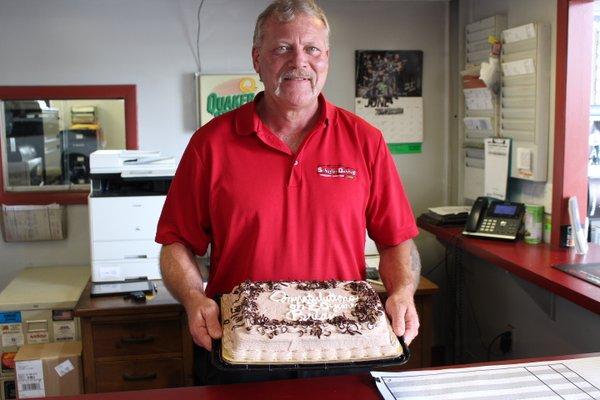 Congratulations Brian Miller. 30 years and a great job as Service Manager