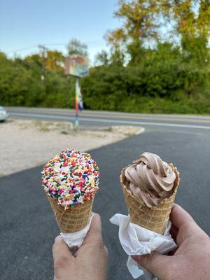 These are LARGE cones and the ice cream was not all the way to the bottom!  Rip off!