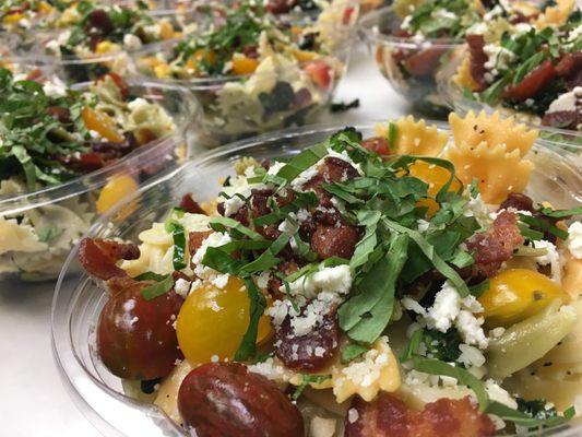 BLT Pasta with local cherry tomatoes, garlic sauteed kale & nitrate free bacon