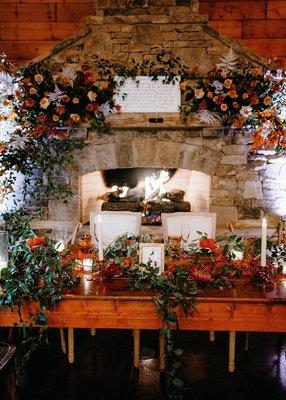 Fireplace and head table