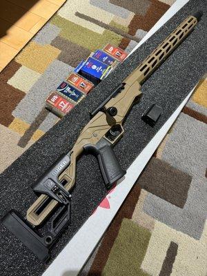 Squirrel/jackrabbit .17 HMR project for the wilderness. Adjustable length of pull for a shorter individual; and cheek height.