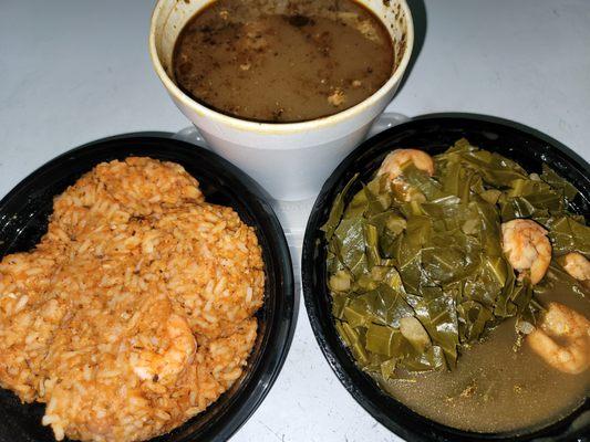 Gumbo, Crawfish Etouffee and Gumbo Greens