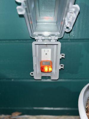Weatherproof GFCI Outlet Installed for Outdoor Safety