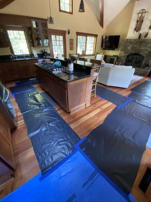 Floor protection while work is ongoing