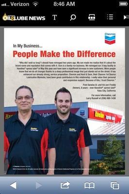 Our ad in the national oil and lube magazine.