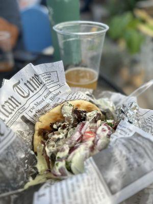 Lamb gyro and a cold IPA!