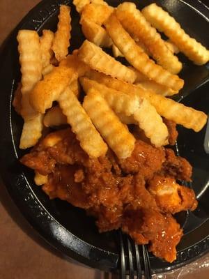 Buffalo chicken finger plate.