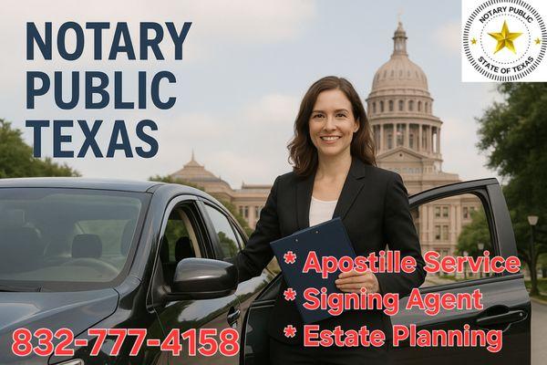 Easy Notary Public Notary Public Texas travelling notary for Apostille Services to Secretary of State.