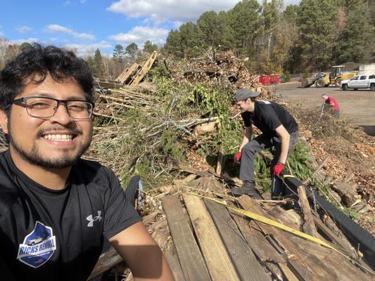 My friend helping me with our jobs today! It's hot out now! Let Rick's team handle the heat!
