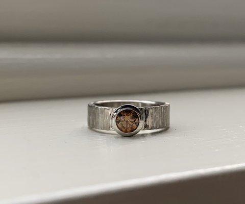 By Connie Coleman Fine Jewelry Cognac diamond and driftwood ring series