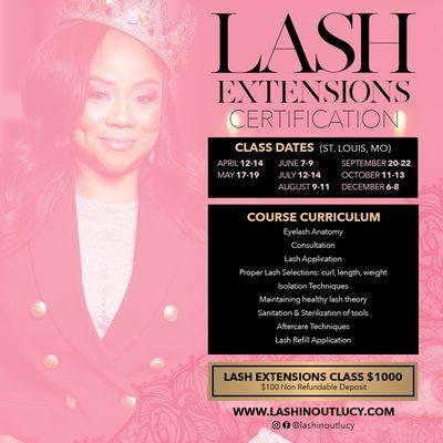 2021 Lash Extension Certification Classes