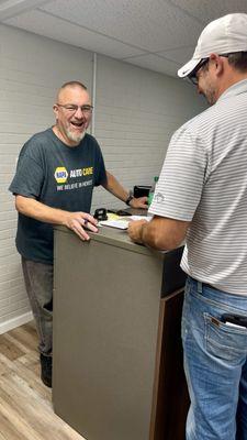 Our hilarious Service Manager Greg.