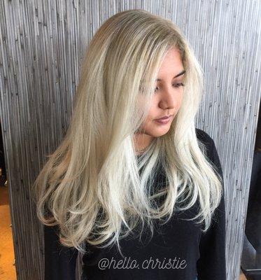 Platinum blonde on El Salvidorian hair.