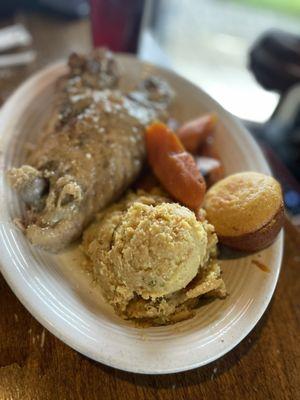 Turkey wing, yams and dressing