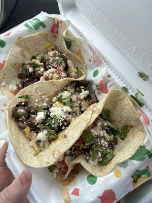 Steak and mango tacos