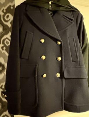 J. Crew pea coat I'm donating to New York Cares Coat Drive. 12/05/25