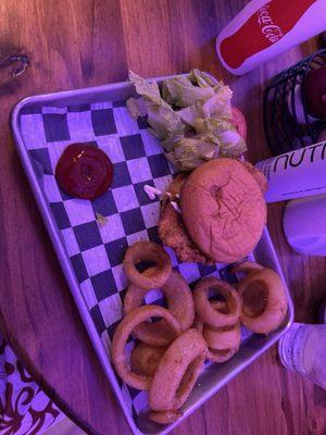 Chicken sandwich (I took the lettuce and tomato off)