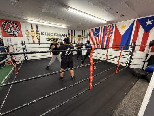 Coach Val and Coach Kevin getting down and dirty.
