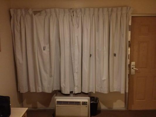 Curtains torn from all the tweekers.